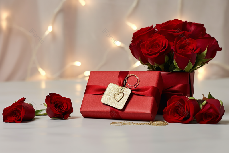 白色背景玫瑰花礼盒灯光摄影,高清,摄影图,摄影图片,图片大全,摄影图免费下载